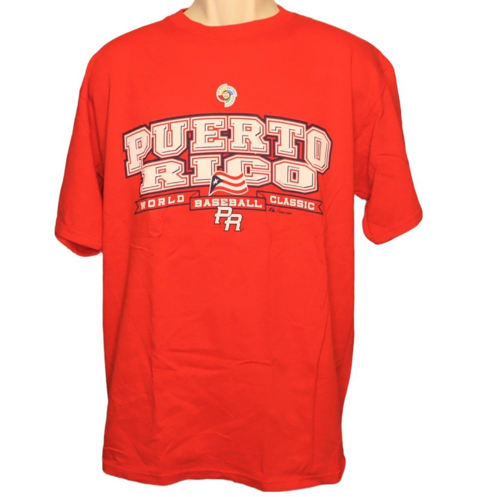 NWOT Majestic World Baseball Classic 2009 Puerto Rico Rican Day XL  XXL T- Shirt